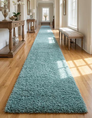 2' 7 x 16' 5 Solid Shag Runner Rug