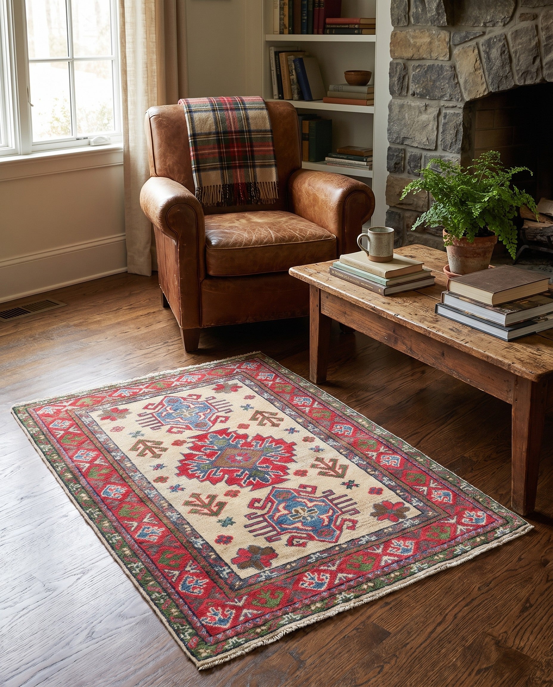 2' 7 x 3' 9 Hand Knotted Kazak Rug