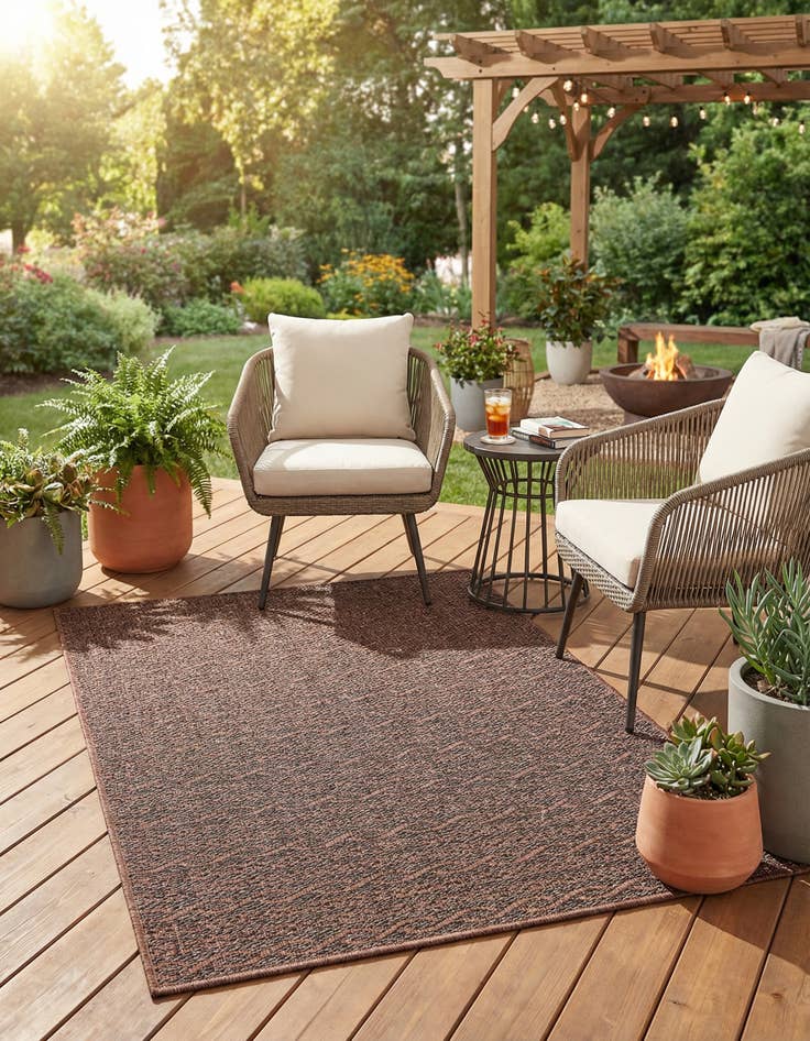 Detail image of 3' 3 x 5' Washable Modern Indoor / Outdoor Rug