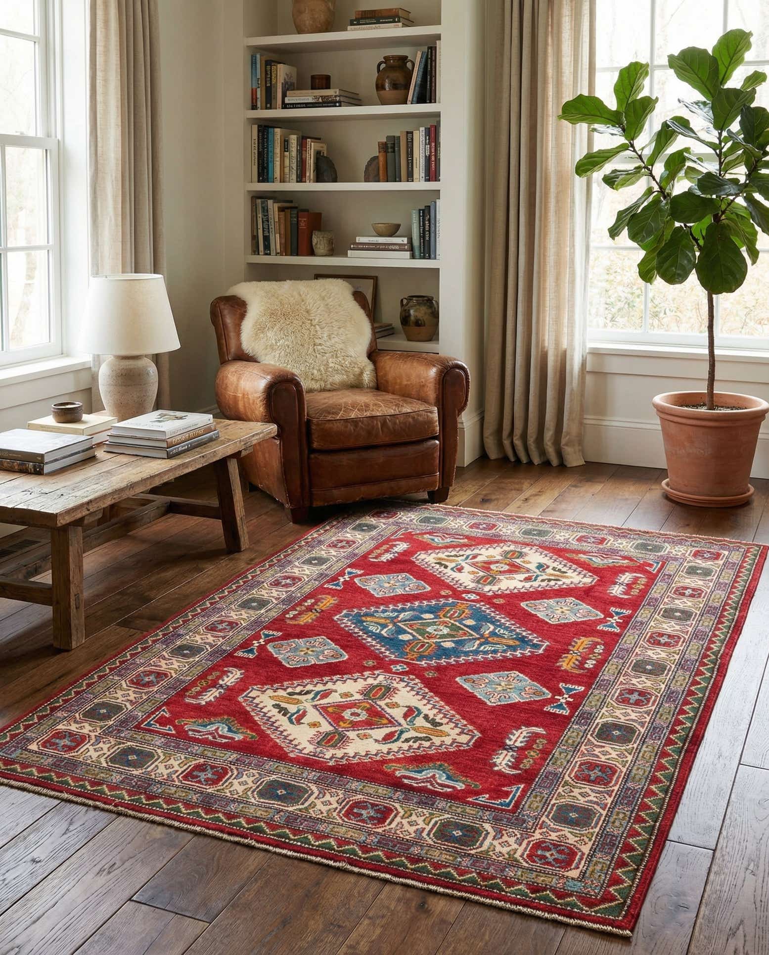 4' 1 x 6' Hand Knotted Kazak Rug