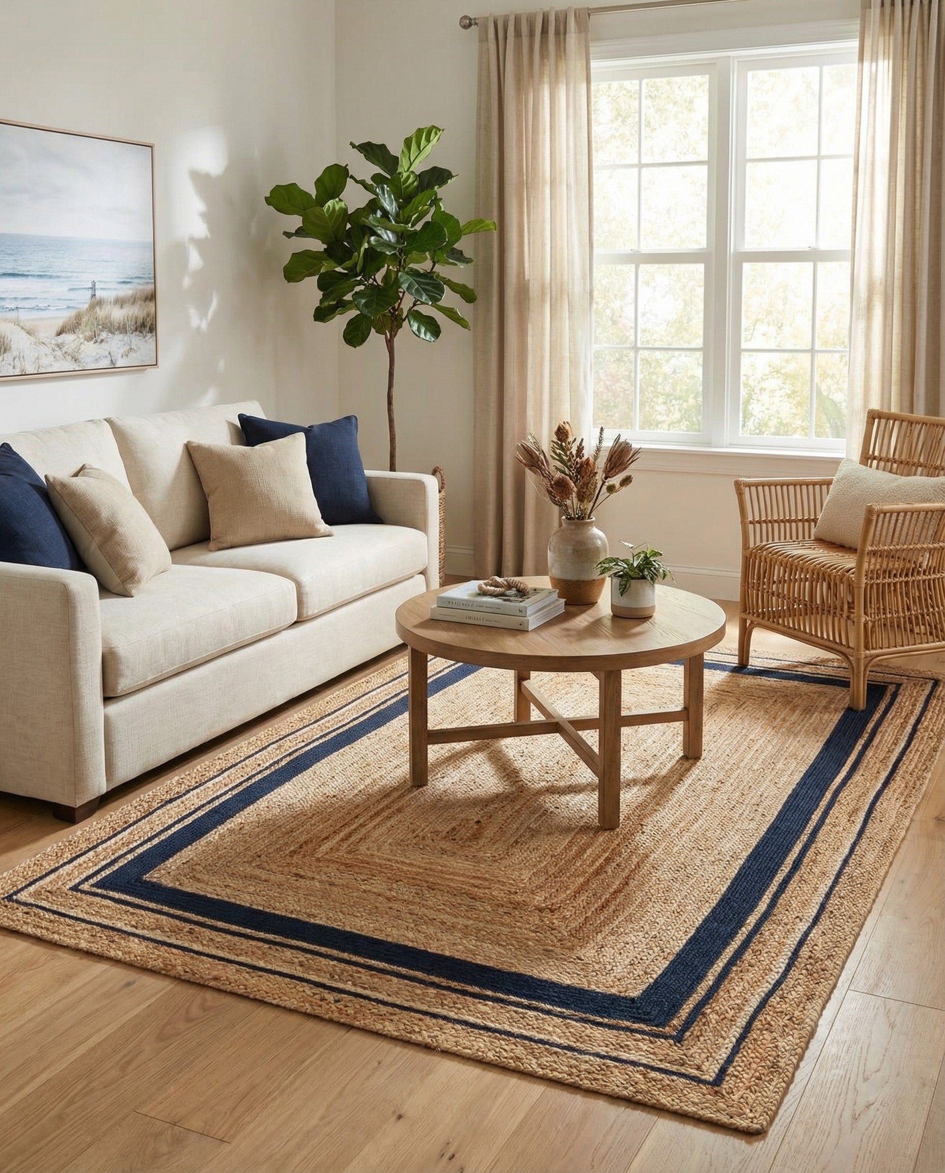  5' 1 x 8'  Hand Braided Jute Rug