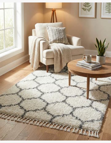 Ivory Athena Shag Rug