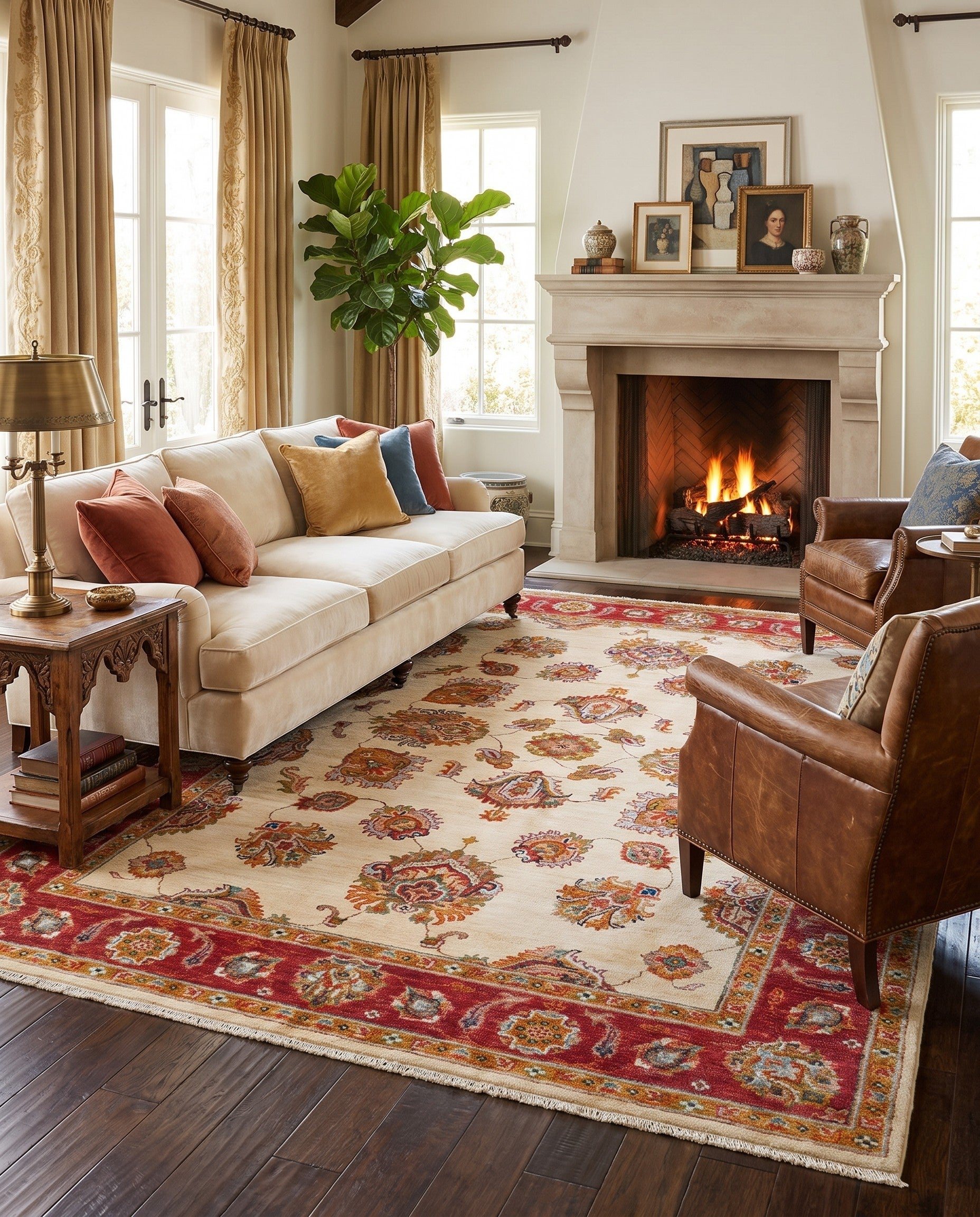 5' 1 x 6' 11 Hand Knotted Ziegler Rug