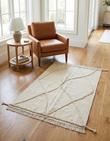 3' 5 x 4' 11 Hand Knotted Moroccan Wool Rug