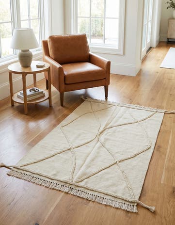 3' 5 x 4' 11 Hand Knotted Moroccan Wool Rug