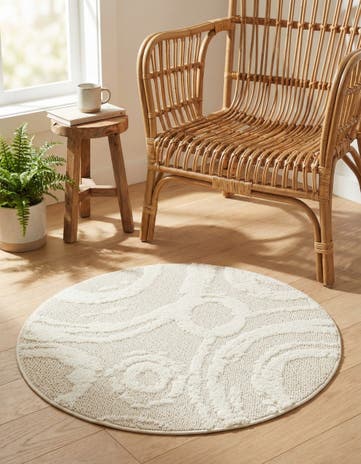 Ivory Boho Round Rug