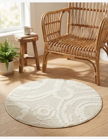 Ivory Boho Round Rug
