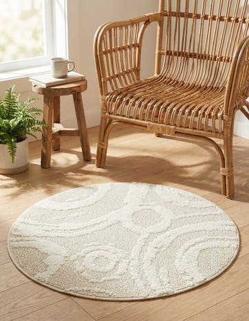 Ivory Boho Round Rug