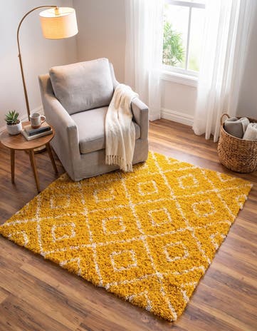 4' x 4' Lattice Shag Square Rug