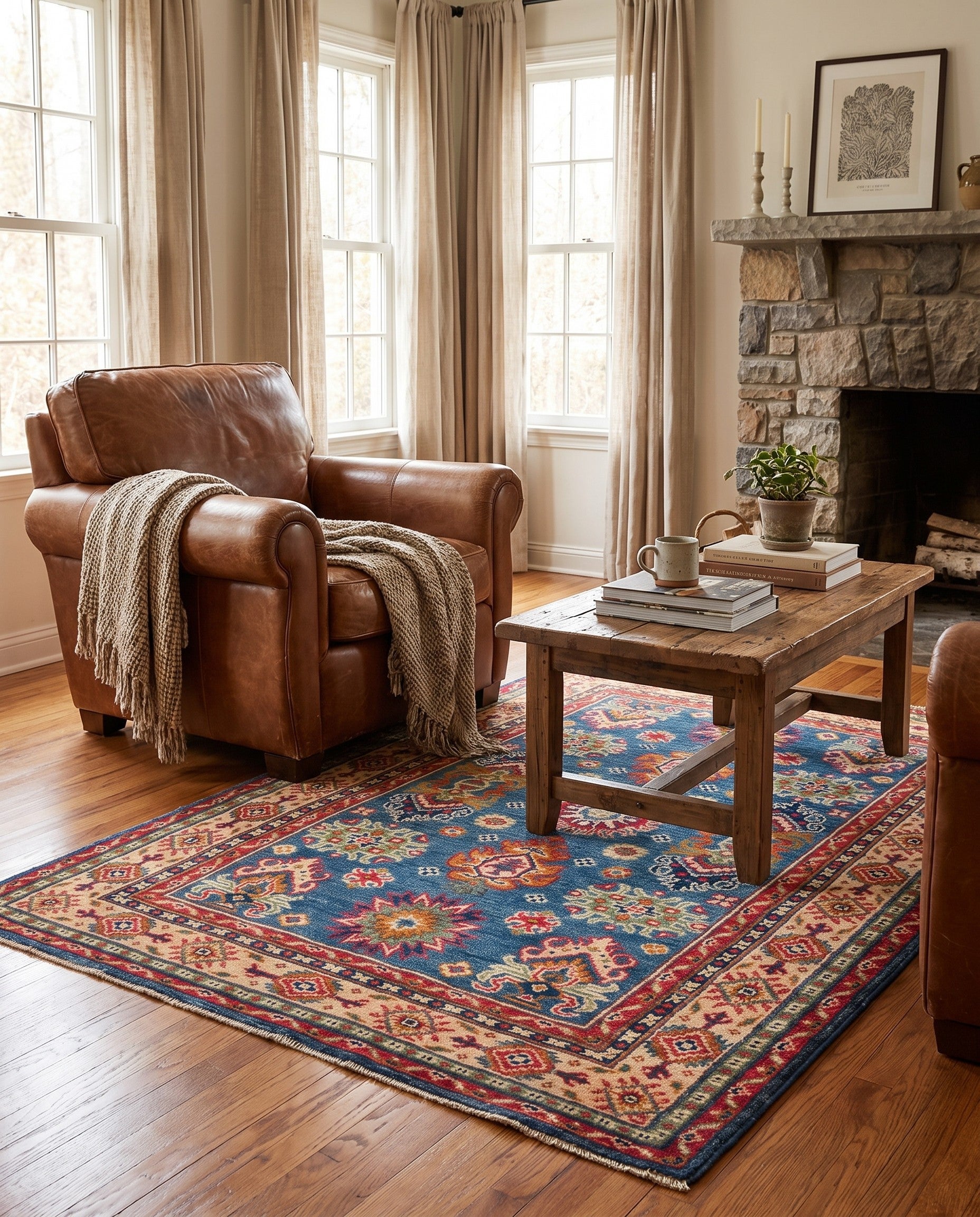 3' 3 x 5' 1 Hand Knotted Kazak Rug