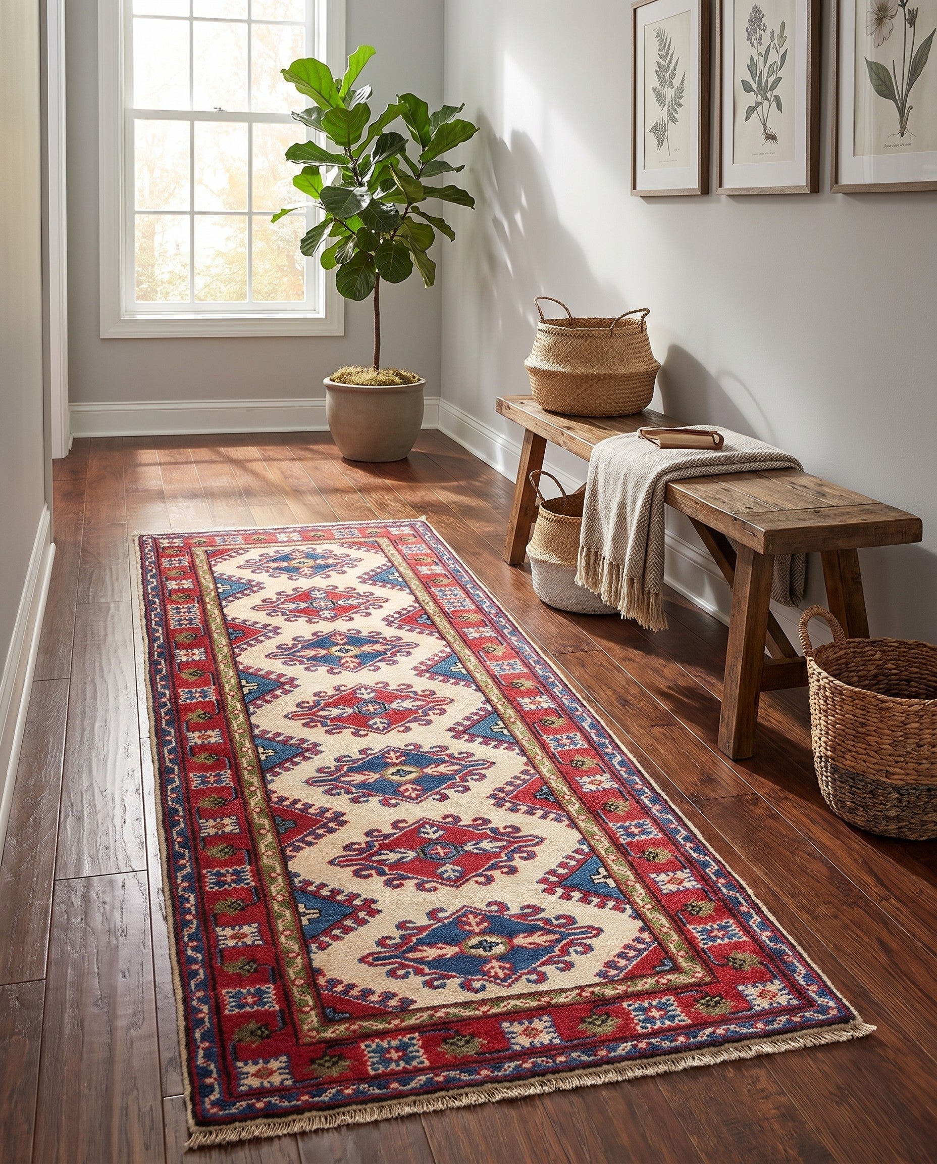 2' 2 x 6' Hand Knotted Kazak Runner Rug