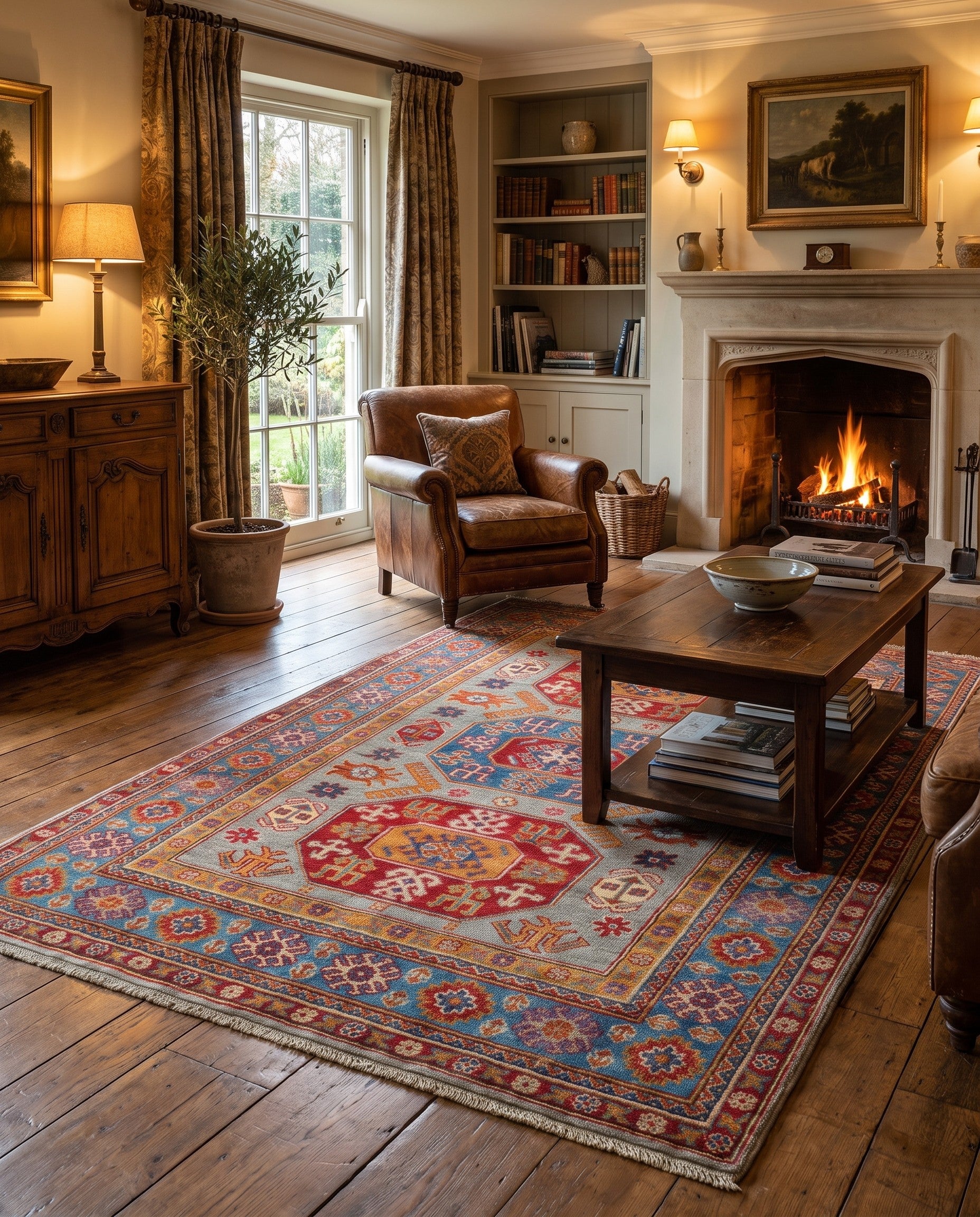 4' x 6' 2 Hand Knotted Kazak Rug
