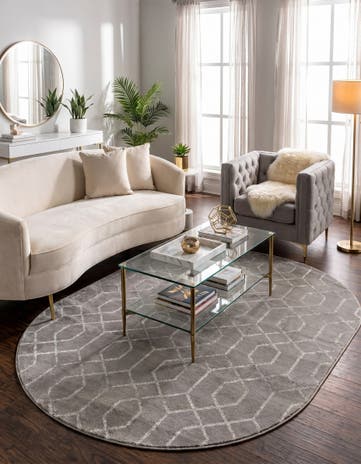 5' 3 x 8' Marilyn Monroe™ Glam Trellis Oval Rug