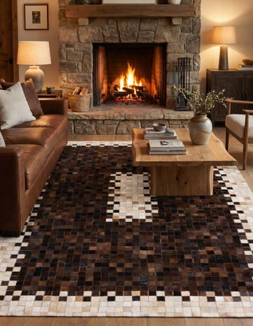 5' 1 x 8' 2 Cowhide Stocks Rug