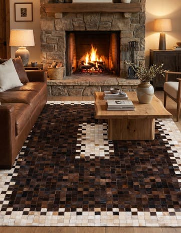 5' 1 x 8' 2 Cowhide Stocks Rug