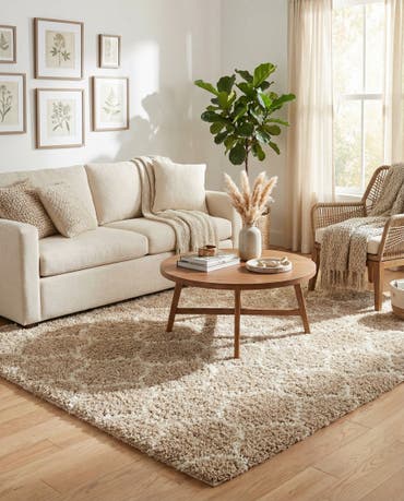  6' x 6' Lattice Shag Square Rug