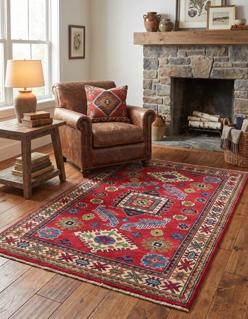 3' 3 x 4' 11 Hand Knotted Kazak Rug