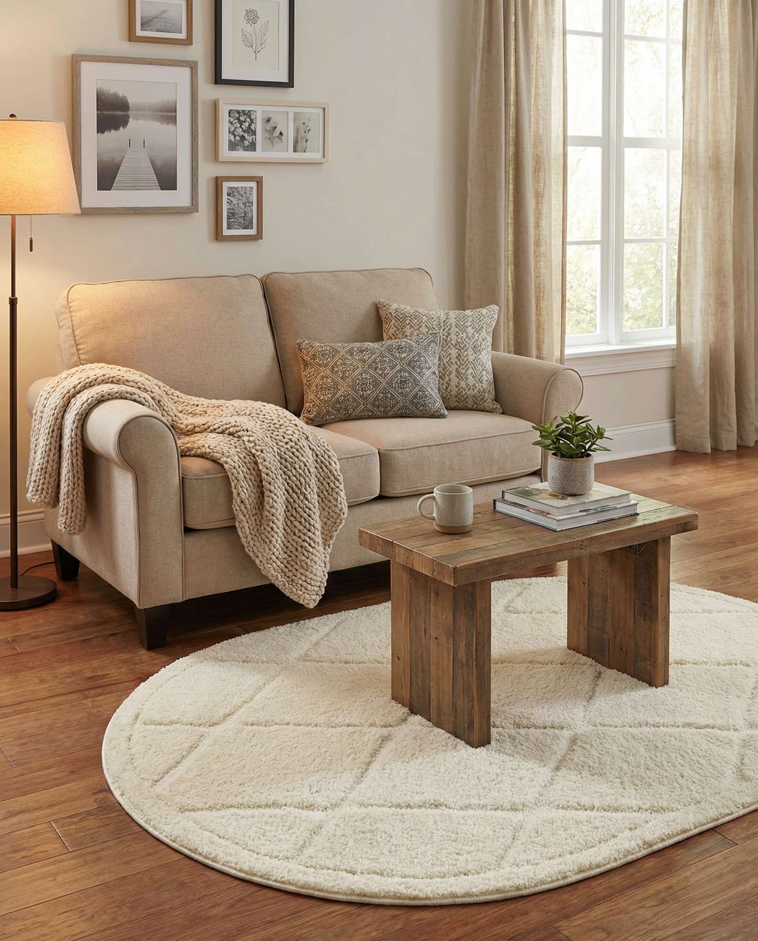 4' x 6' Lattice Shag Oval Rug
