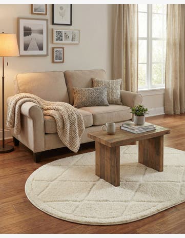 4' x 6' Trellis Shag Oval Rug