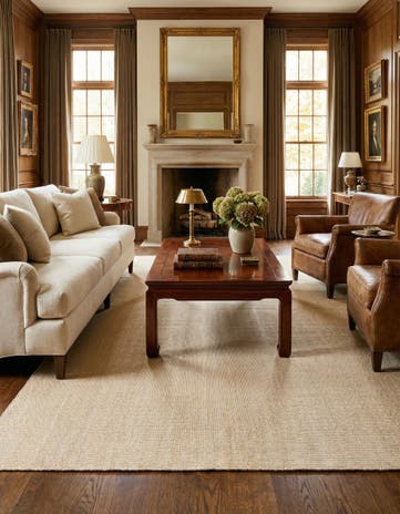 Oat Beige Hand Woven Jill Zarin English Manor Wool Rug