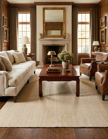 Oat Beige Hand Woven Jill Zarin English Manor Wool Rug