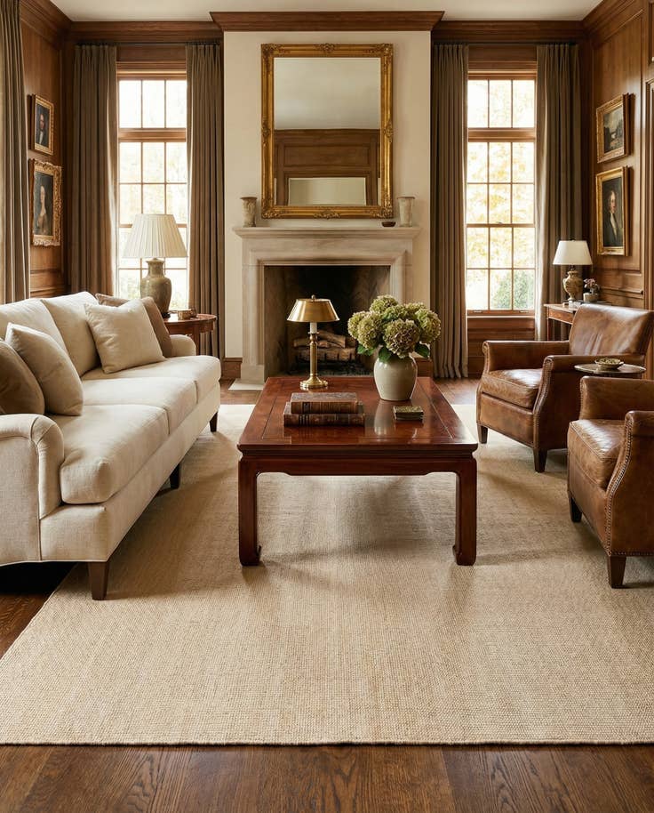 Detail image of 8' x 10' Hand Woven Jill Zarin English Manor Wool Rug