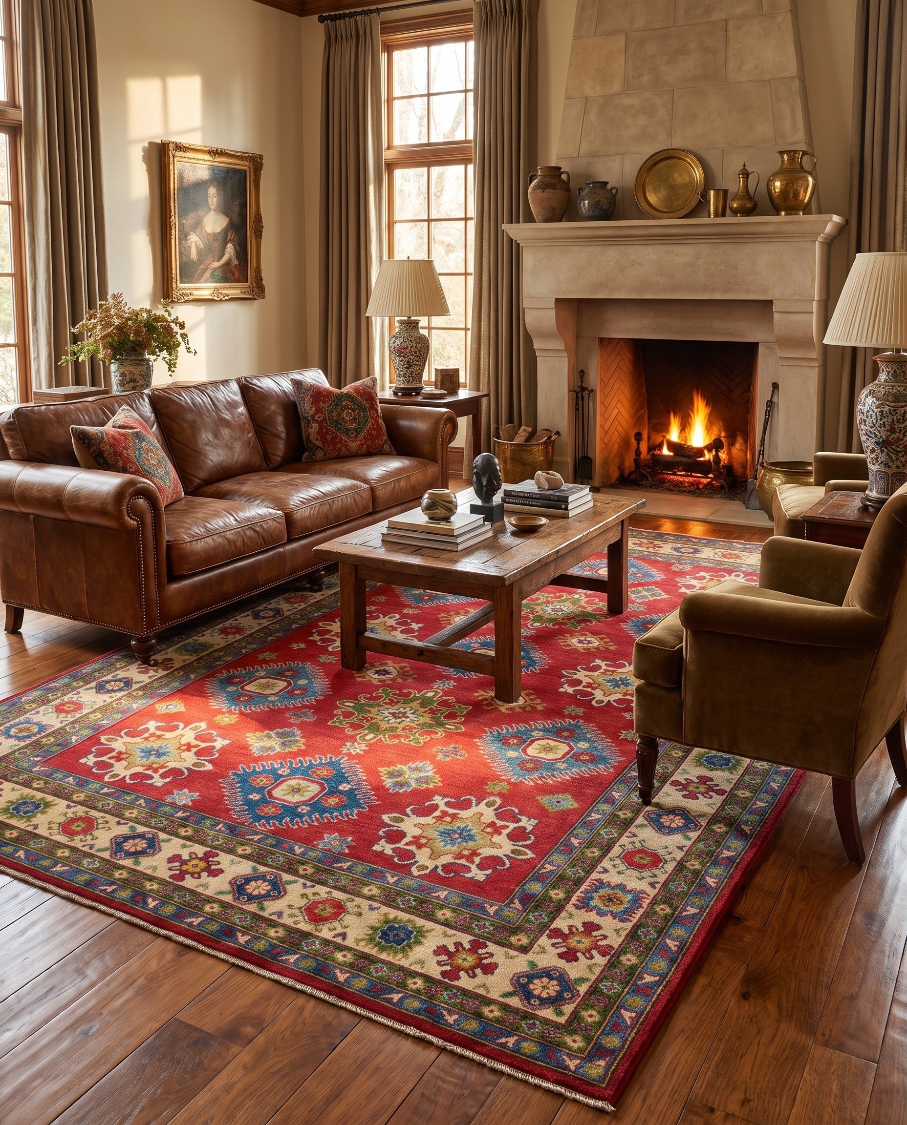 6' 8 x 9' 9 Hand Knotted Kazak Rug