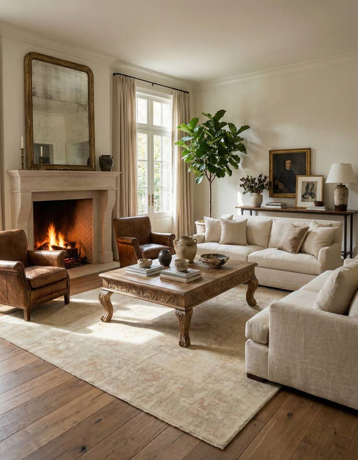 Detail image of 8' 5 x 9' 9 Hand Knotted Oushak Wool Rug