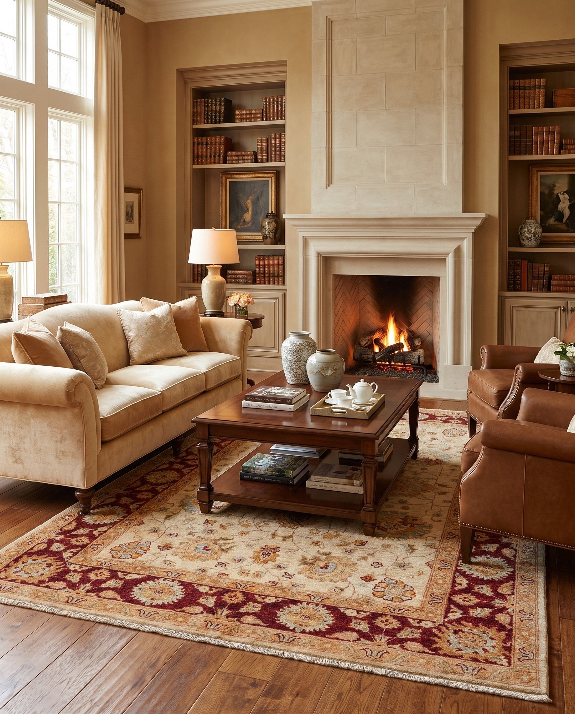 5' 7 x 8' Hand Knotted Ziegler Rug