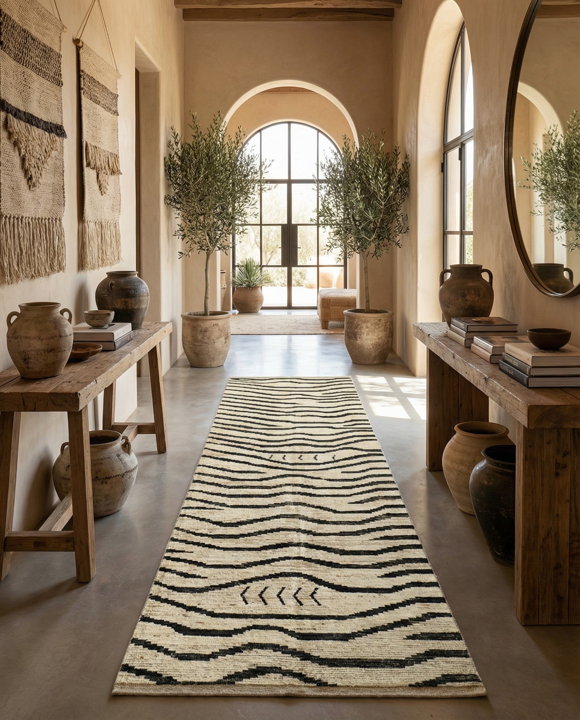 5' 1 x 13' 8 Hand Knotted Moroccan Wool Runner Rug