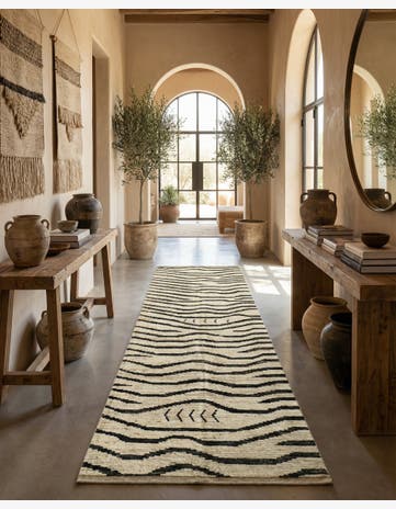 5' 1 x 13' 8 Hand Knotted Moroccan Wool Runner Rug