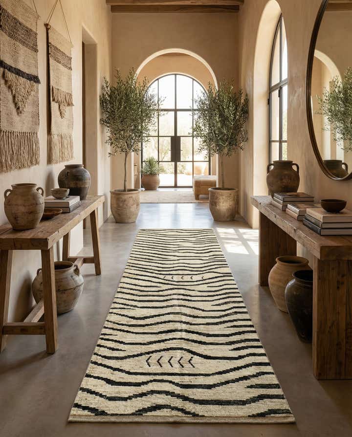 5' 1 x 13' 8 Hand Knotted Moroccan Wool Runner Rug