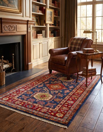 3' 4 x 5' 3 Hand Knotted Kazak Rug