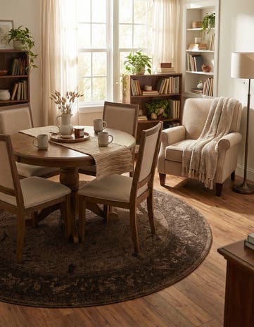 Brown Vista Round Rug