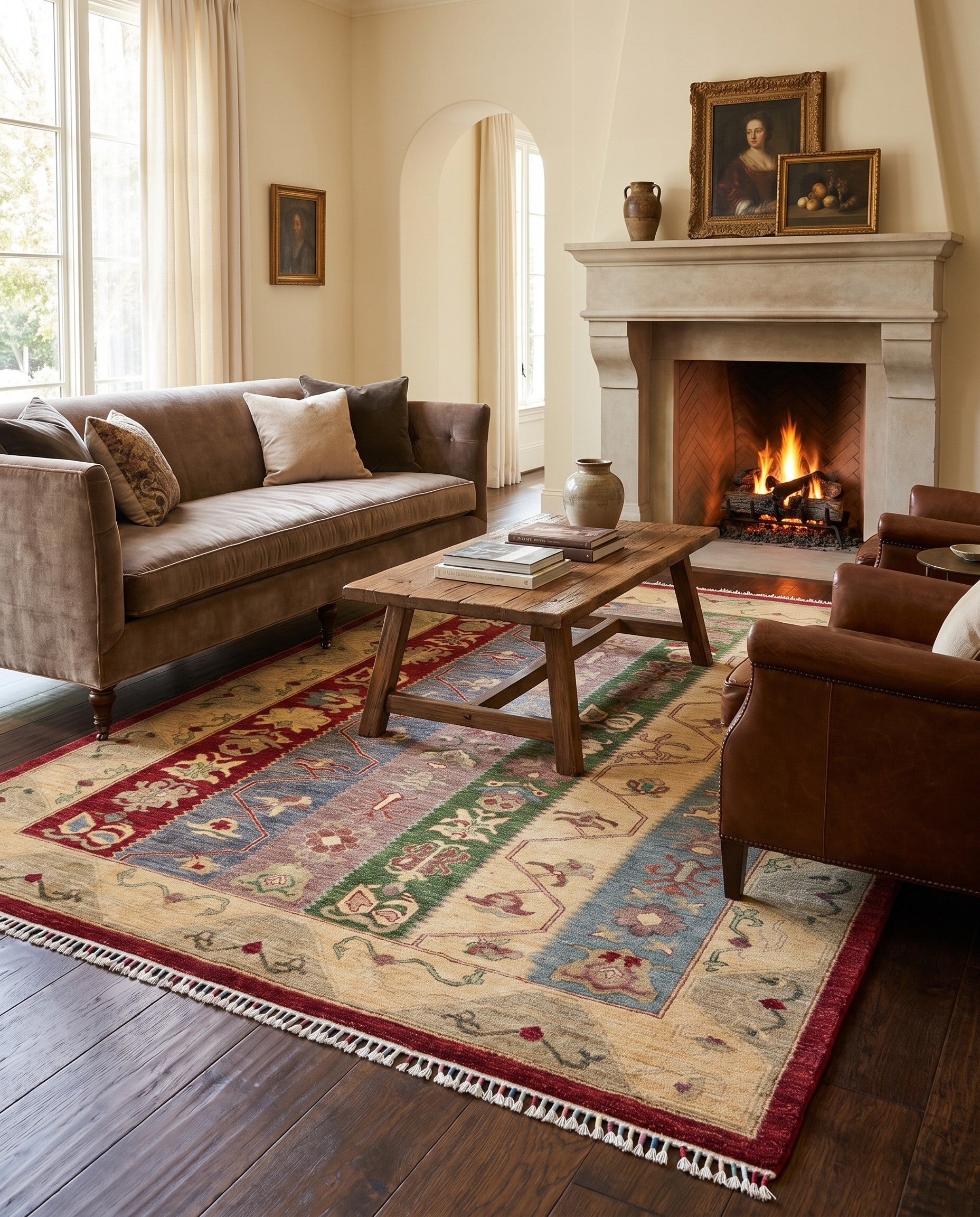 5' 8 x 7' 10 Hand Knotted Ziegler Rug