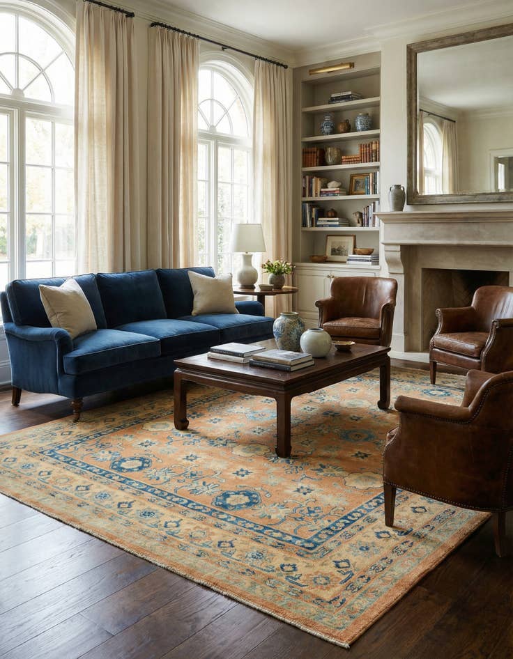 Detail image of 8' 2 x 9' 10 Hand Knotted Oushak Wool Rug