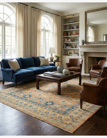 8' 2 x 9' 10 Hand Knotted Oushak Wool Rug