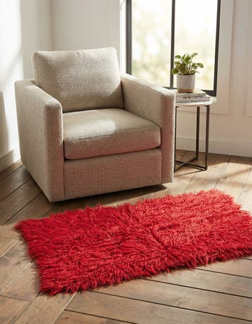 2' 4 x 4' 5 Hand Knotted Moroccan Wool Rug
