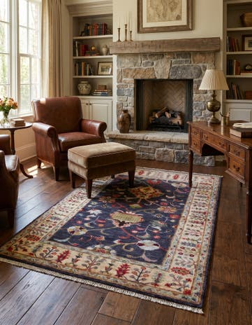 3' 4 x 4' 11 Hand Knotted Ariana Ziegler Rug