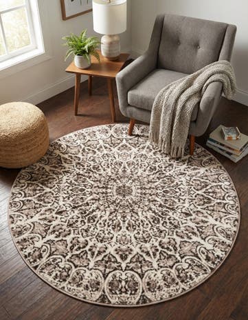 Brown Monte Carlo Round Rug