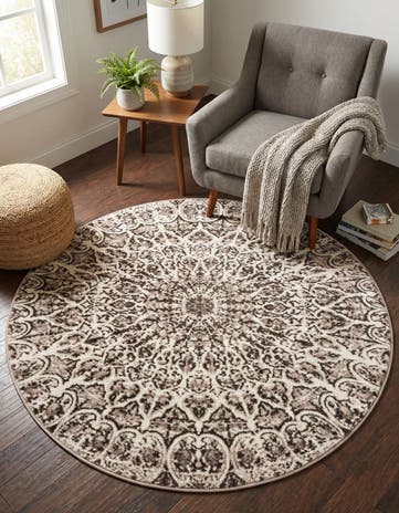 Brown Monte Carlo Round Rug