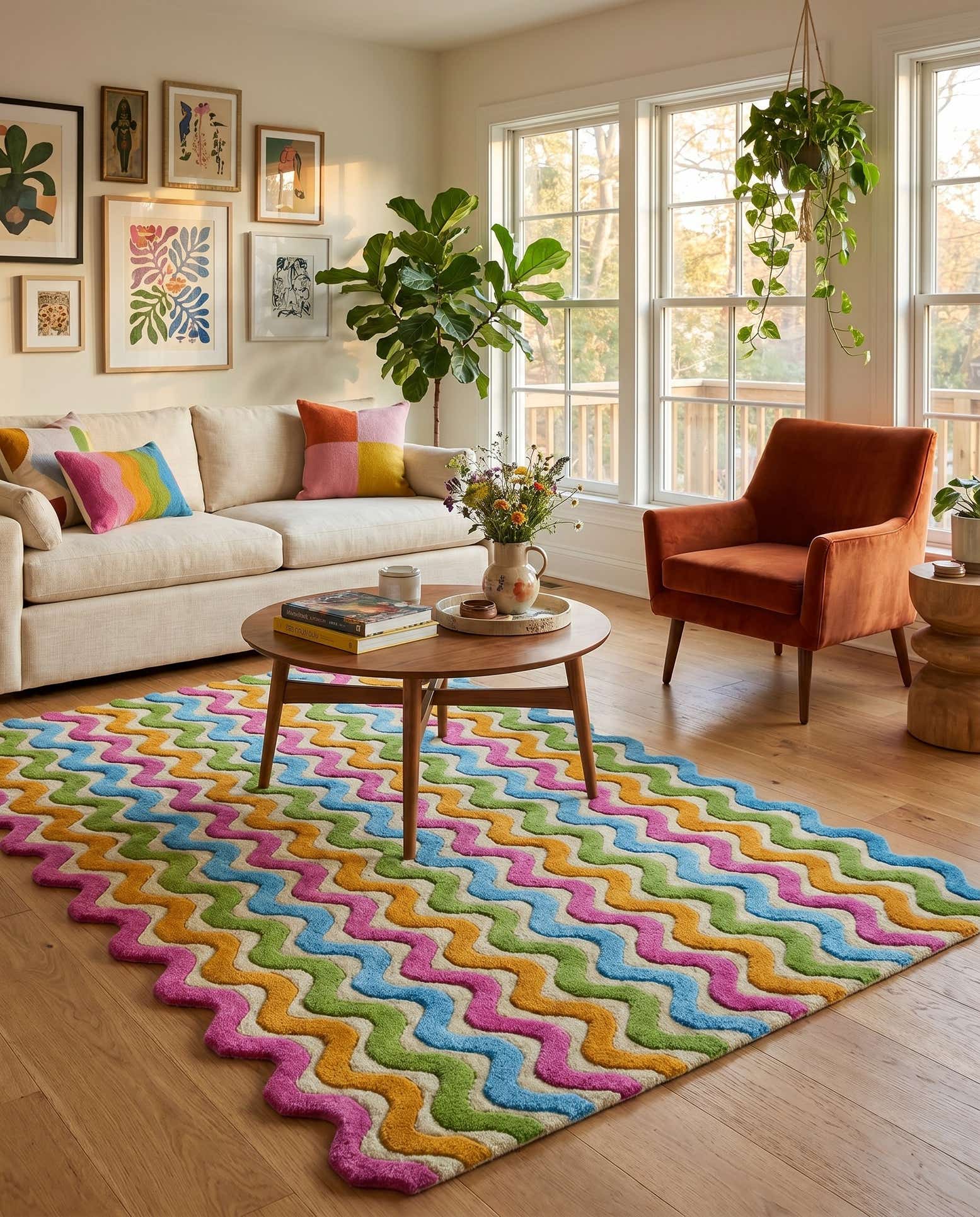 5' 1 x 8' Happy Rugs Wool