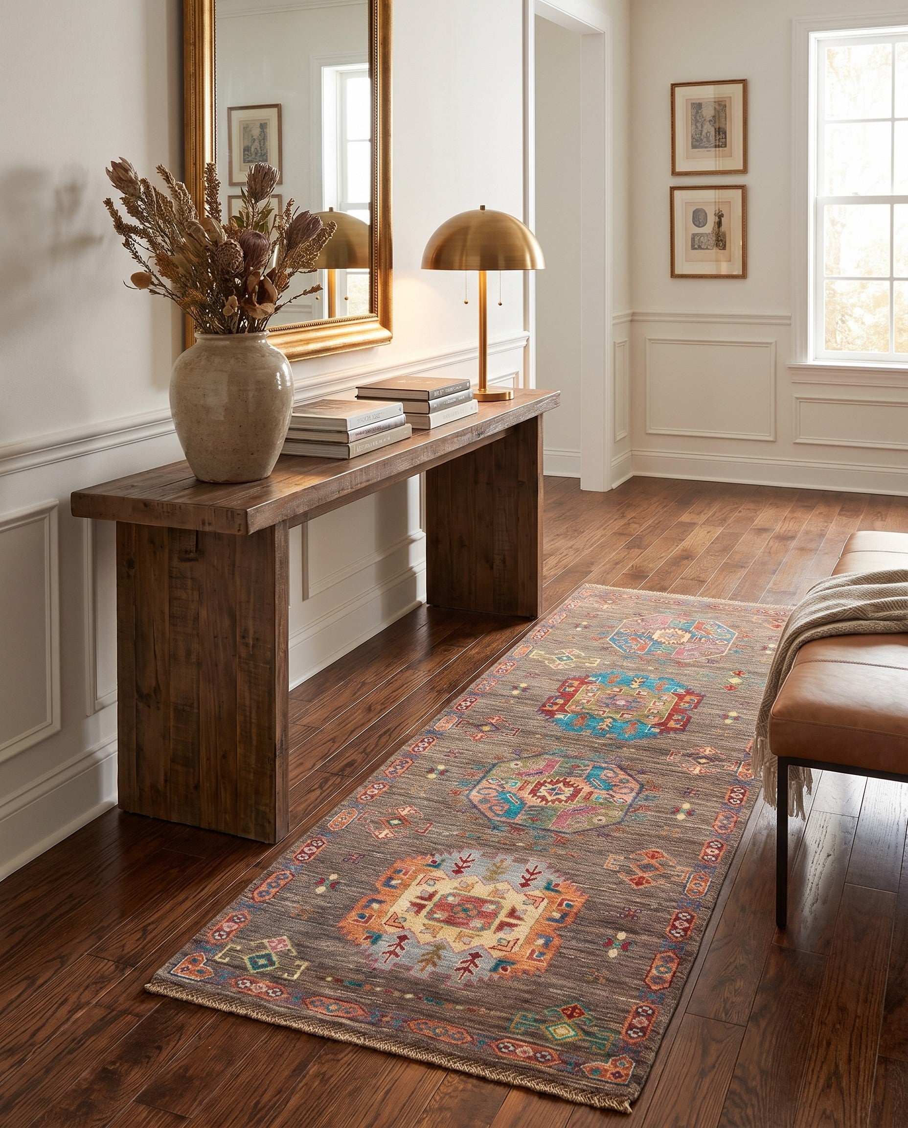 2' 9 x 6' 7 Hand Knotted Ariana Ziegler Runner Rug
