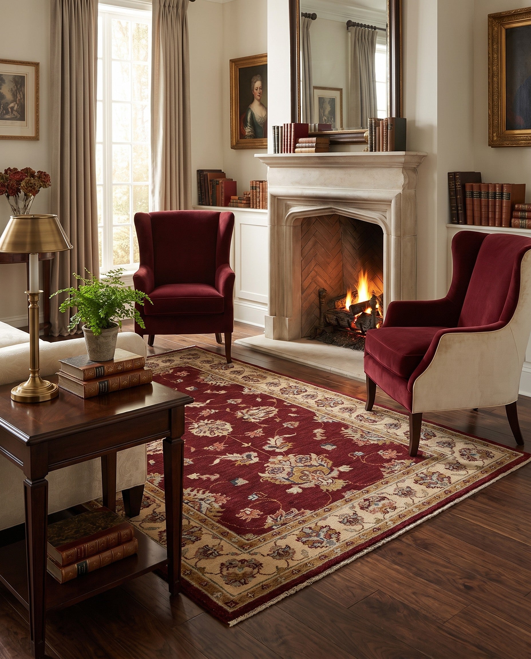 3' 4 x 5' 1 Hand Knotted Ziegler Rug
