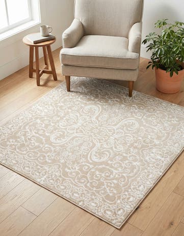 Beige Nepal Square Rug