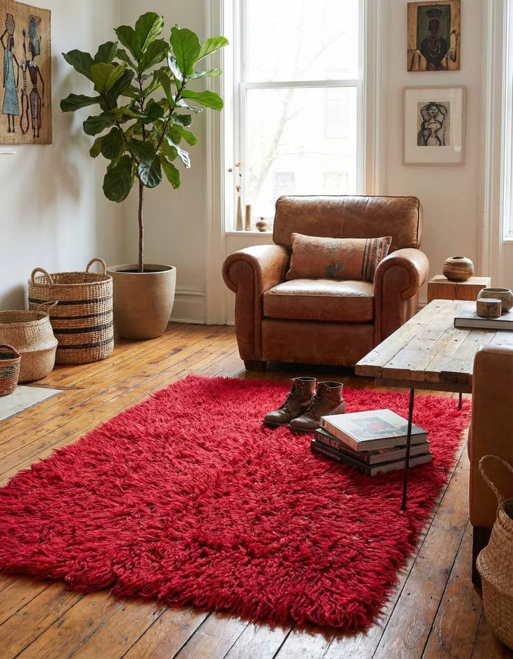 Detail image of 3' 5 x 5' 6 Hand Knotted Moroccan Wool Rug