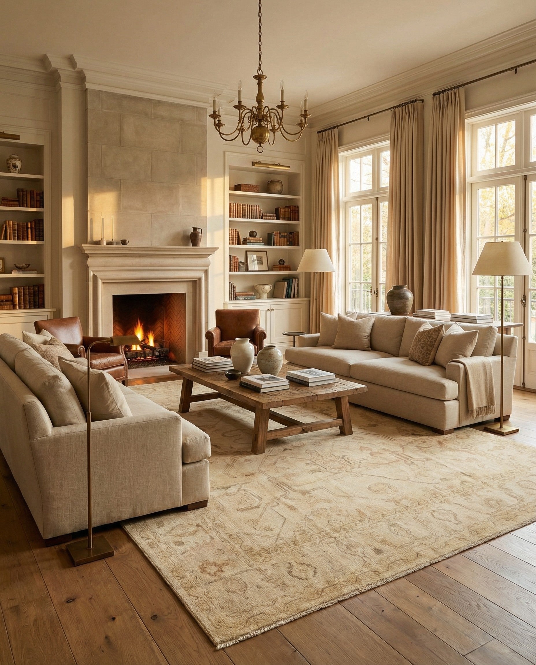 9' 2 x 11' 11 Hand Knotted Oushak Wool Rug