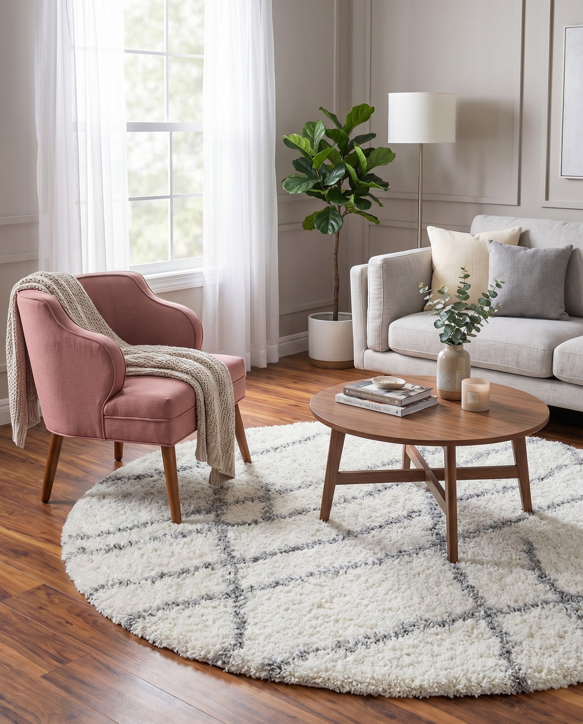 Primary image 6' x 6' Soft Touch Shag Round Rug