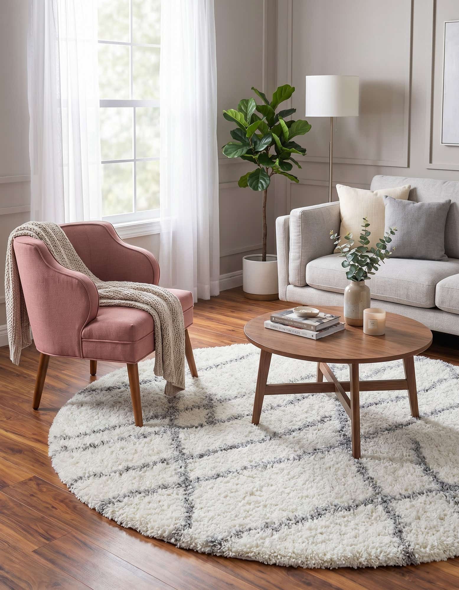 6' x 6' Soft Touch Shag Round Rug