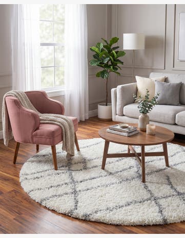 6' x 6' Soft Touch Shag Round Rug